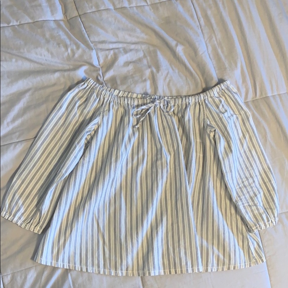 Madewell Off the Shoulder Shirt.